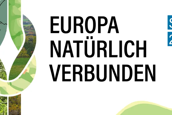 Banner des 37. DEutschen Naturschutztages mit dem Motto "Europa natürlich verbunden"